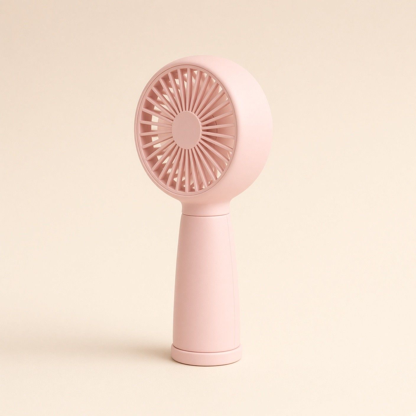 분홍색 손풍기를 똑바로 세운 모습